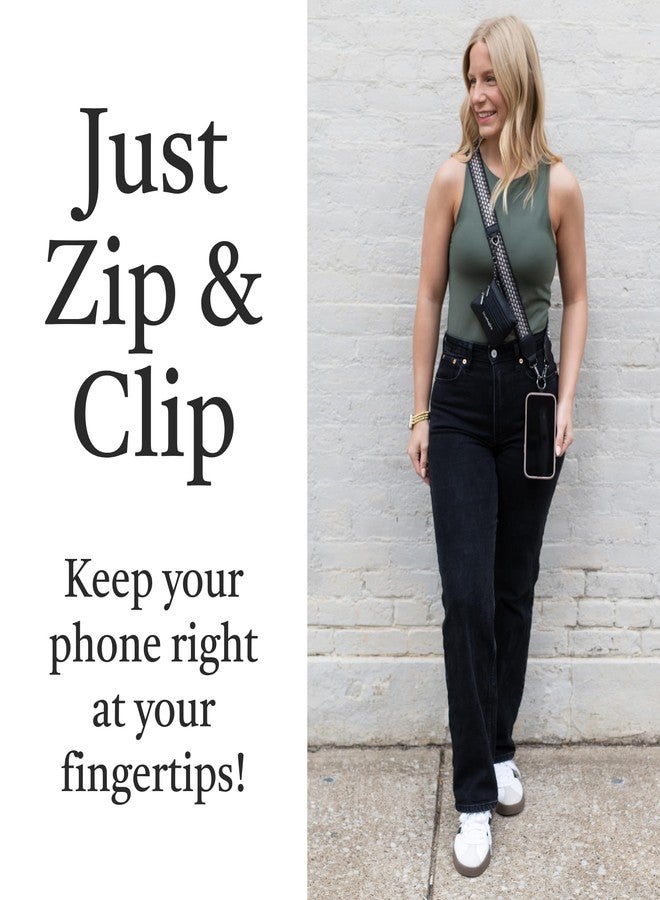 Save the Girls Clip & Go Phone Lanyard with Wallet Pouch, Dark Brown/Light - Image 2
