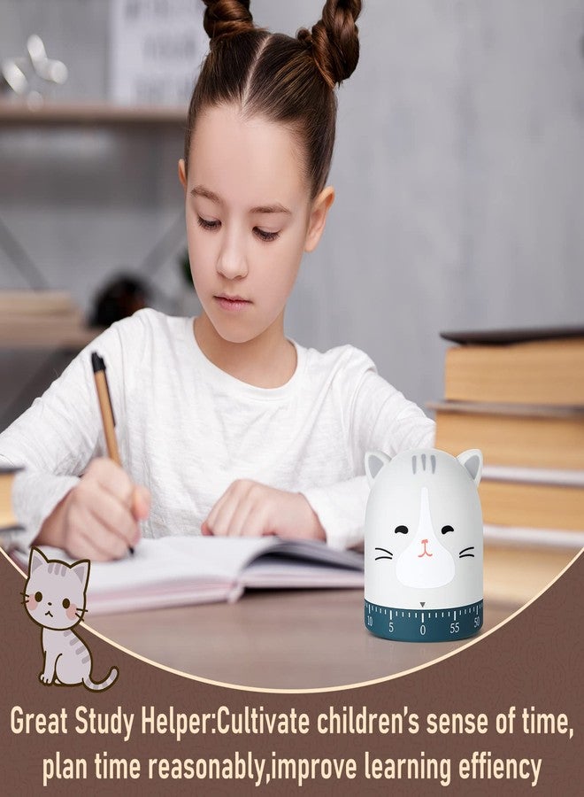 Queekay 4 Pcs Kitchen Cooking Timer Animal Mechanical Timer 60 Minute Wind up Dial 360° Rotating Countdown Egg Reminder No Batteries Loud Ring Cartoon Alarm for Kids Time Management, Fox Pig Cat Dog - Image 4