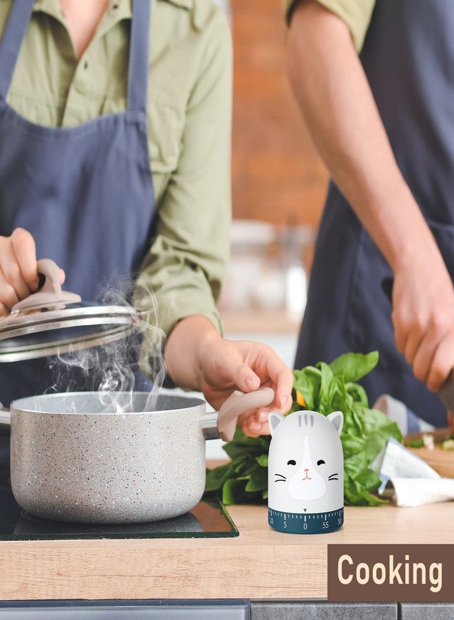 Queekay 4 Pcs Kitchen Cooking Timer Animal Mechanical Timer 60 Minute Wind up Dial 360° Rotating Countdown Egg Reminder No Batteries Loud Ring Cartoon Alarm for Kids Time Management, Fox Pig Cat Dog - Image 5
