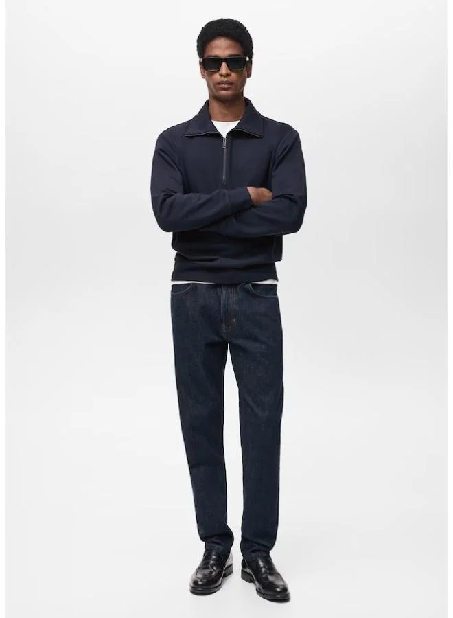 Mango Man Casual Regular Fit Zip Sweatshirt