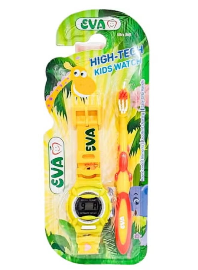 Eva Toothbrush Ultra Soft With Kids Watch Multi-Colors