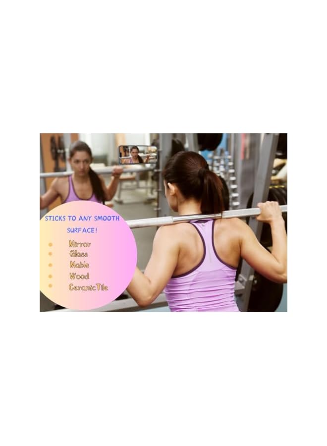 S-TOP 4 Pack Suction Cup Phone Mount Double Sided Silicone Phone Case Hands Free Mobile Stand Compatible with iPhone Android for Selfies Videos - Image 3