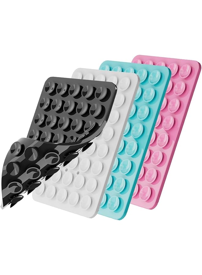 S-TOP 4 Pack Suction Cup Phone Mount Double Sided Silicone Phone Case Hands Free Mobile Stand Compatible with iPhone Android for Selfies Videos - Image 1