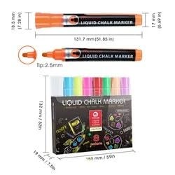 INOG Mobee Chalk Markers Reversible Tip Chalkboard Markers Blackboard Marker for Non Porous Chalk Board Pack of 8 (Set of 8, Multicolor) - Image 3