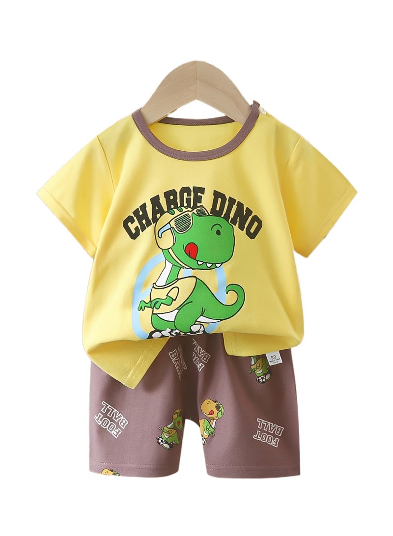 4 boys short sleeve and shorts set, 4 dinosaur print set can be changed - Image 5