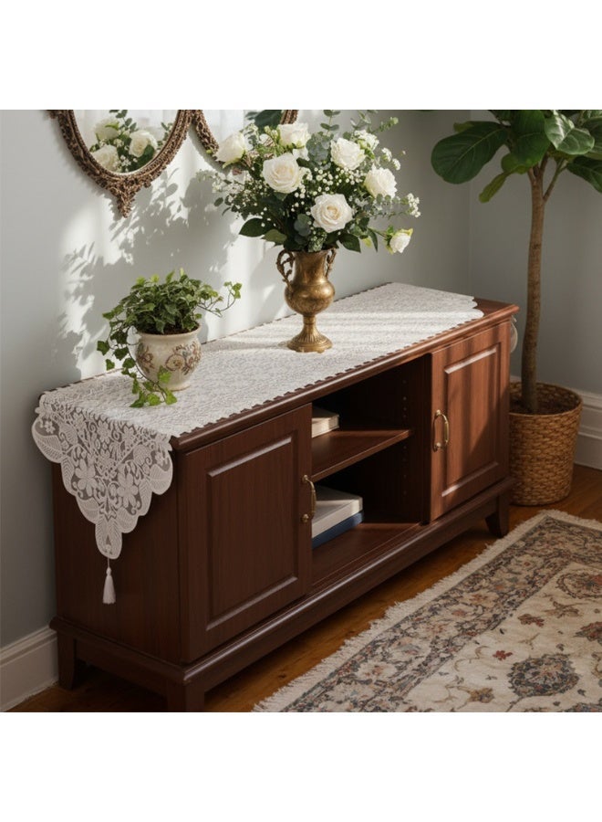 Hollow Lace Table Runner Multiple Sizes Elegant Decor Table Scarf for Dining Coffee Table Home Party Decor - Image 1