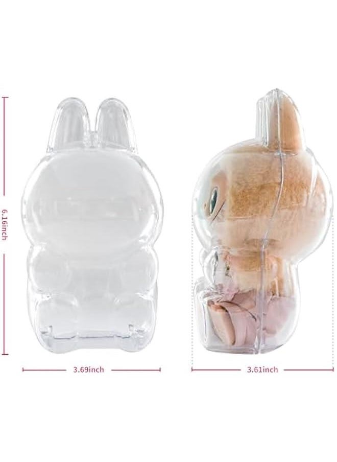 Arabest 1PCS Protective Case for LABUBU Have a Seat Vinyl Plush Doll, Clear LABUBU Case Cover Sitting, Sturdy LABUBU Protector with White Silicone Tie  - Image 5