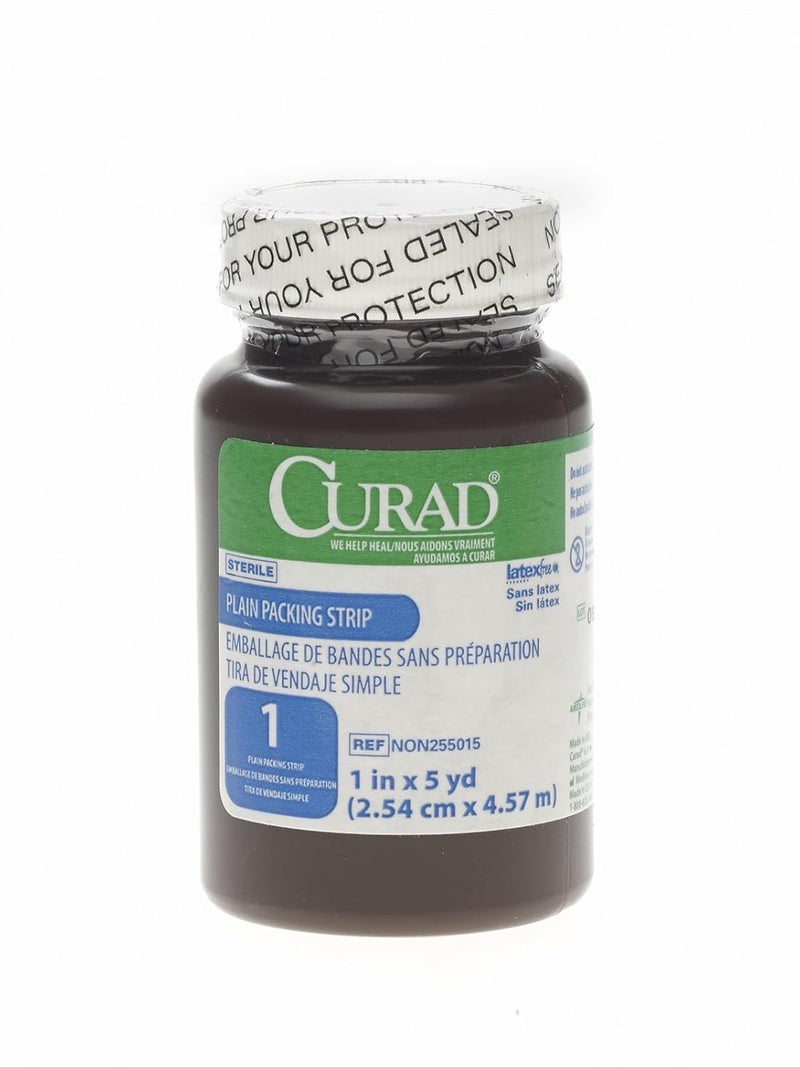شرائط شاش معقمة عادية من ميدلاين CURAD، 1" × 5 ياردات، مستلزمات العناية بالجروح الأساسية