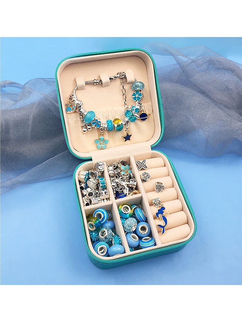 MIXDE Bracelet Making Kit for Girls,68PCs Charm Bracelets Kit with Jewelry Box, Jewelry Charms, Bracelets for DIY Craft, Jewelry Gift for Adults and Kids，Present For 8-12 Year Old Girl (Green)  - Image 3