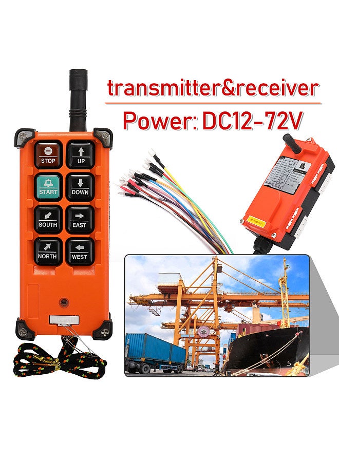 F21-E1B DC12-72V Industrial Remote Controller Switches Hoist Crane Control Lift Remote Control with One Transmitter and One Receiver