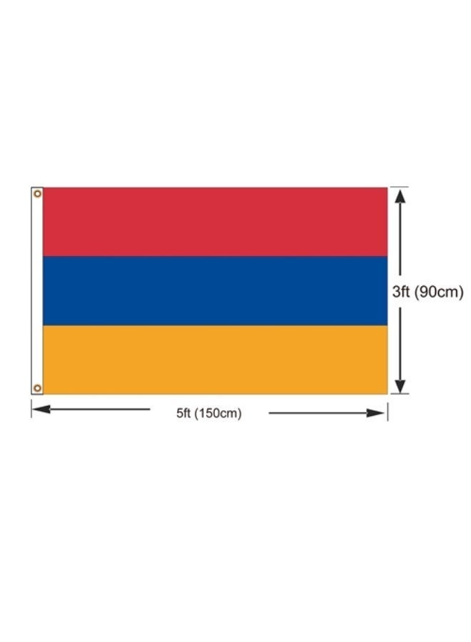 أعلام أرمينيا 90x150cm خيوط مزدوجة مع حزام الرأس ، الألوان المقاومة للتلاشي الحيوية والخياطة الثابتة ، الديكور الدائم في الهواء الطلق لأحداث الحديقة المنزلية ، الإعلان - Image 2