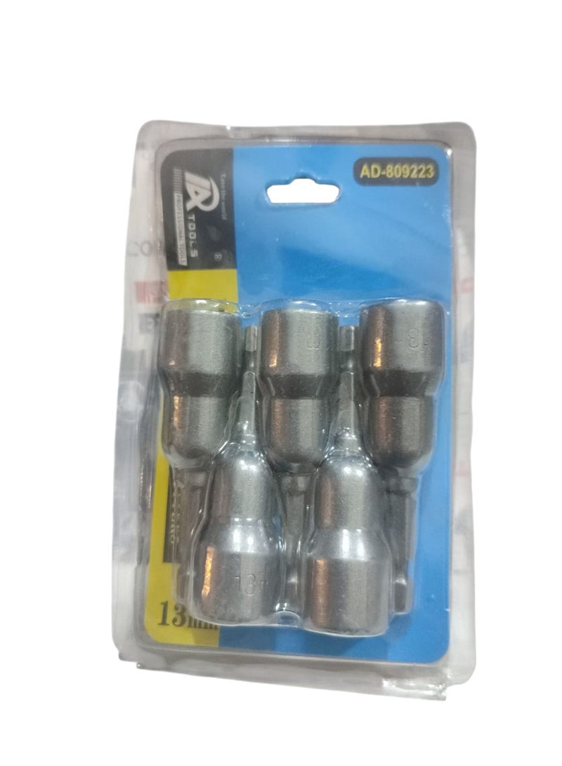5Pcs Nut Driver Bit, 13mm Quick-Change Nut Setter Bit Set, 1/4 Hex Shank, Socket Adapter Hex Nut Driver Set, 65mm Length - Image 2