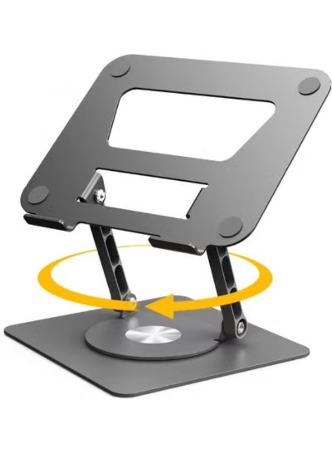 360-degree rotating laptop stand with an adjustable height base and a comfortable, portable design for laptops up to 17 inches, ideal for office and home use. - Image 2