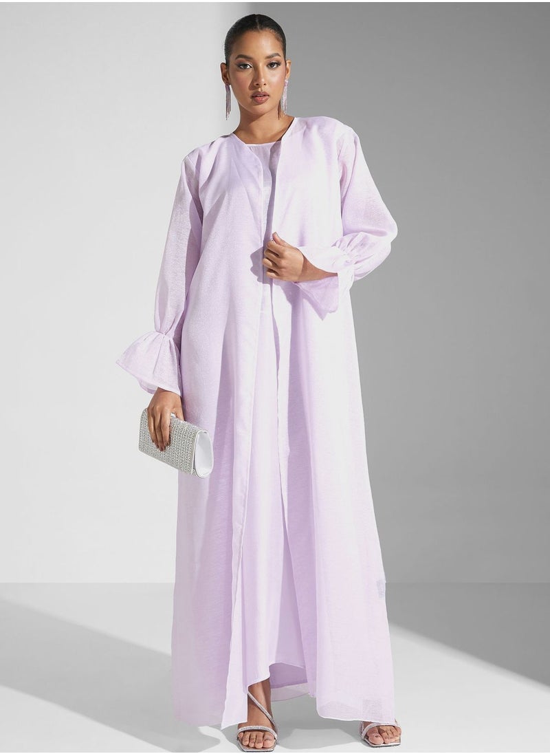 hayas closet - Flared Sleeve Open Abaya - Image 1