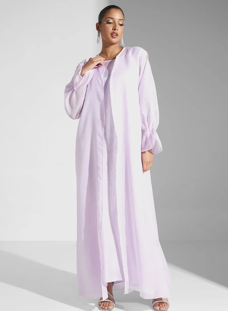 hayas closet Flared Sleeve Open Abaya