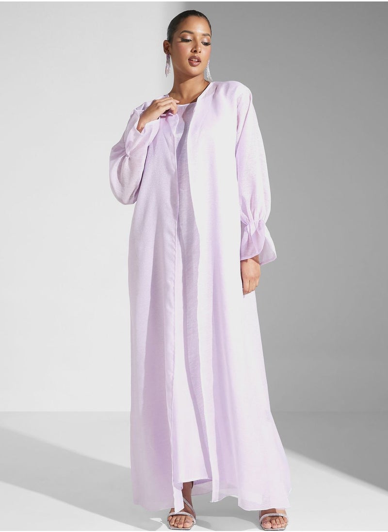 hayas closet - Flared Sleeve Open Abaya - Image 1