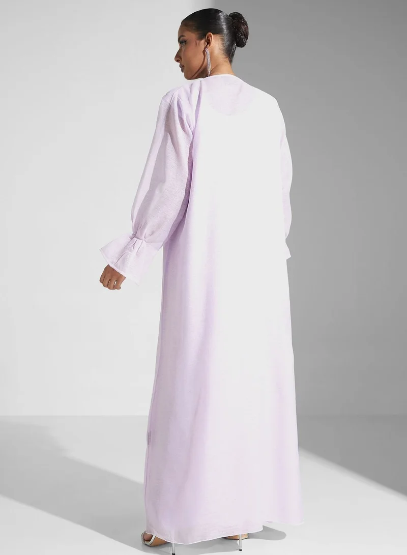 hayas closet Flared Sleeve Open Abaya