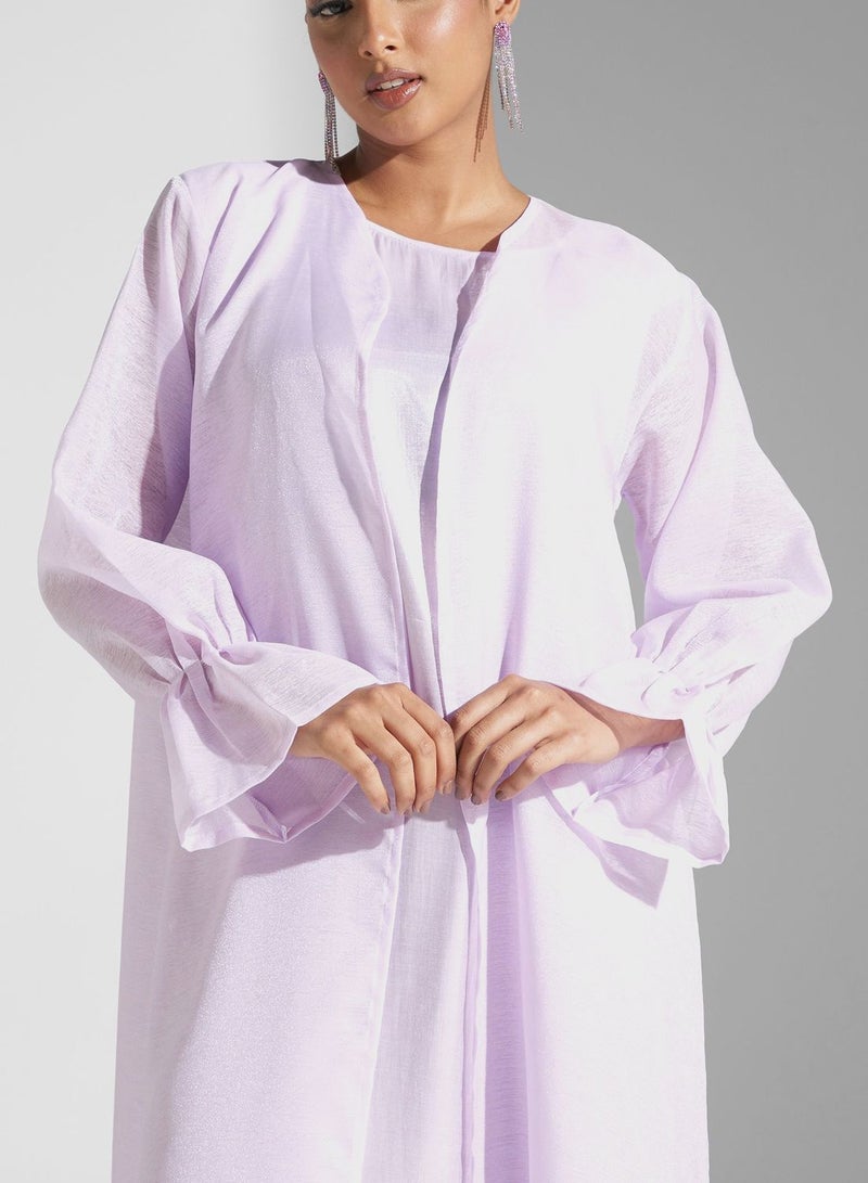 hayas closet - Flared Sleeve Open Abaya - Image 1