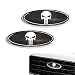 Gseigvee 2 PCS Car Grille Hood Sticker Front Grille Skull Badge Car Tailgate Badge Compatible with Ford F150 F250 Black White - Image 2