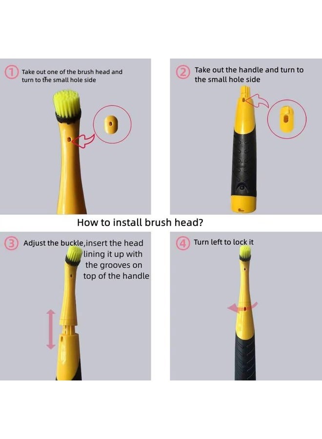 Electronic Household Cleaning Brush Spin with 4 Brush Heads for Kitchen and Household Cleaning - Image 3