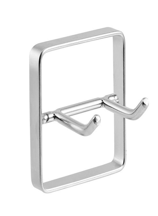 SEMITO Wall Hook for Shower Hook Hanger Stand Stainless Steel Utility Storage Self Adhesive Hooks Bathroom Kitchen Organizer for Razors Plug Robe Towel Loofah Bathrobe etc. (Pack of 4) - Image 1