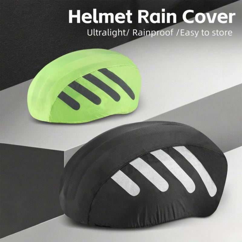 WEST BIKING Drawstring Protective Cover For Helmet Waterproof Yellow Helmet Rain Cover - Hydrophobic Material Reflective Pattern Design Bicycle Helmet Cover For Safer Riding - Image 5