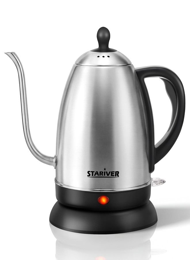Stariver Electric Kettle Gooseneck Kettle, 1L Water Boiler, BPA-Free, Pour Over Tea Pot Stainless Steel for Coffee & Tea with Fast Heating, Auto-Shut Off and Boil-Dry Protection Tech - Image 1