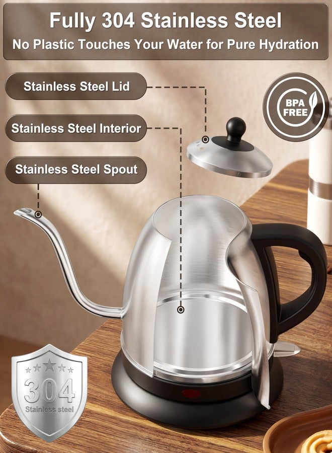 Stariver Electric Kettle Gooseneck Kettle, 1L Water Boiler, BPA-Free, Pour Over Tea Pot Stainless Steel for Coffee & Tea with Fast Heating, Auto-Shut Off and Boil-Dry Protection Tech - Image 3