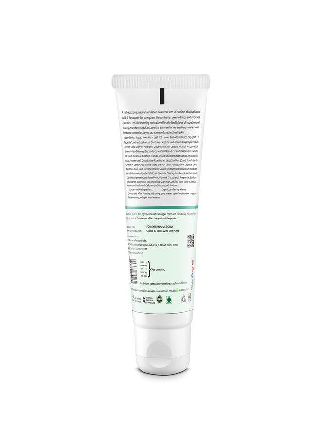 Lass Natural Ceramide HA Moisturizer: 24Hr Hydration Barrier Repair, Glow| Aquaporin| Mango Butter| Rice Water |Dry to Normal| Smoothens Rough| Uneven Skin Texture |Strengthens Skin Barrier With Probiotic | Damaged | Ageing | Men & Women Daily -100ML - Image 2