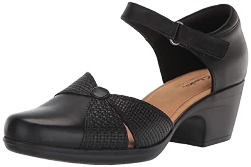 clarks حذاء كلاركس إميلي راي، جلد أسود، 7 متوسط - Image 1