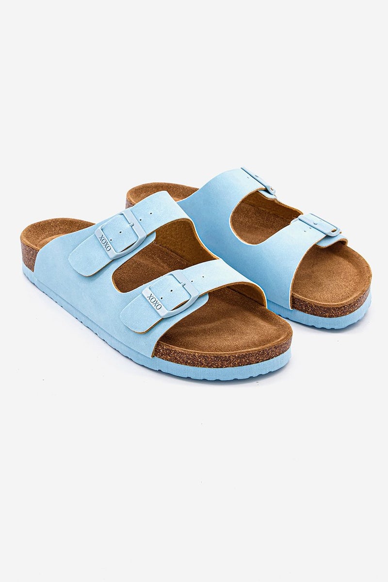 XOXO Women Slip On Cork Slippers, Baby Blue - Image 1