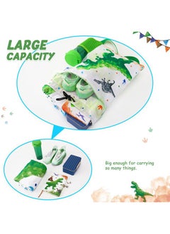 WAWSAM Dinosaur Kids Drawstring Backpack - Waterproof String Backpack Gym Bag for Boys Portable Lightweight Backpack Sport Beach Travel Swim Sackpack with Zipper Pocket Water Bottle Pocket  - Image 3