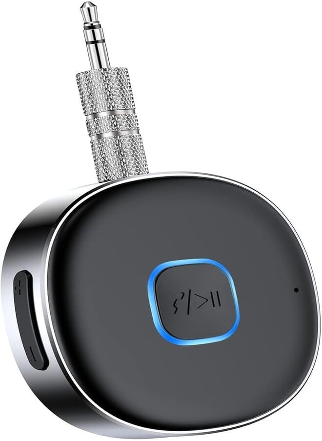 Generic Bluetooth Aux Receiver for Car, Noise Cancelling 3.5mm Bluetooth to Aux Car Adapter, Wireless Audio Receiver for Home Stereo/Wired Headphones, Hands-Free Call, 16H Battery Life 
