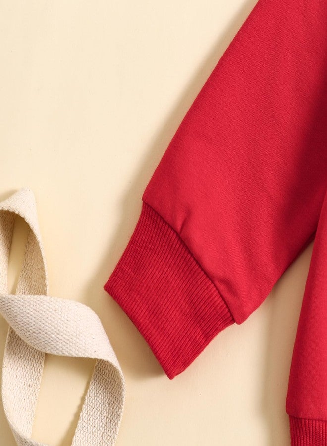 Socutebabe طقم ملابس عيد الحب للبنات الصغيرات من Socutebabe، يتضمن قمصان "Kiss Me" وكنزات برقبة دائرية وبلوزات للأطفال الرضع والرضع (كنزة "Be Mine" برقبة دائرية - أحمر، مقاس 3-4 سنوات). - Image 2