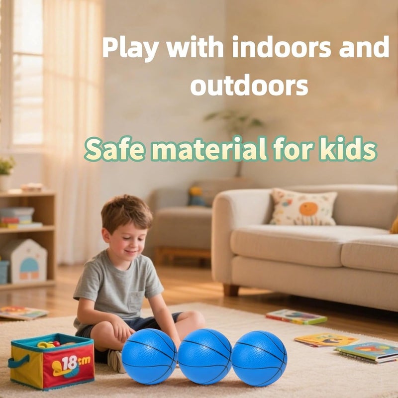 INTOWIND Mini Basketballs 3 Pack - 7inch Small Basketball Size 3 Set with Pump Needle - Ideal for Mini Hoop, Outdoor & Indoor Play - Kids Basketball Party Favors - Image 2
