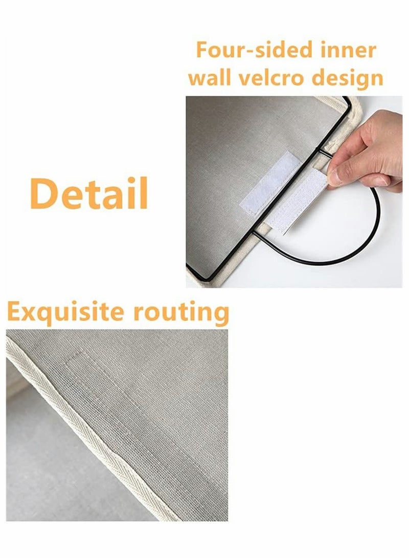 حقيبة تخزين معلقة على الحائط، تخزين معلق للخزانة للأغراض، تخزين في الحمام وسكن الطلاب مع خطاف، صناديق تنظيم من الكتان والقطن لغرف النوم، المطبخ، وغرفة المعيشة (رمادي) - Image 5