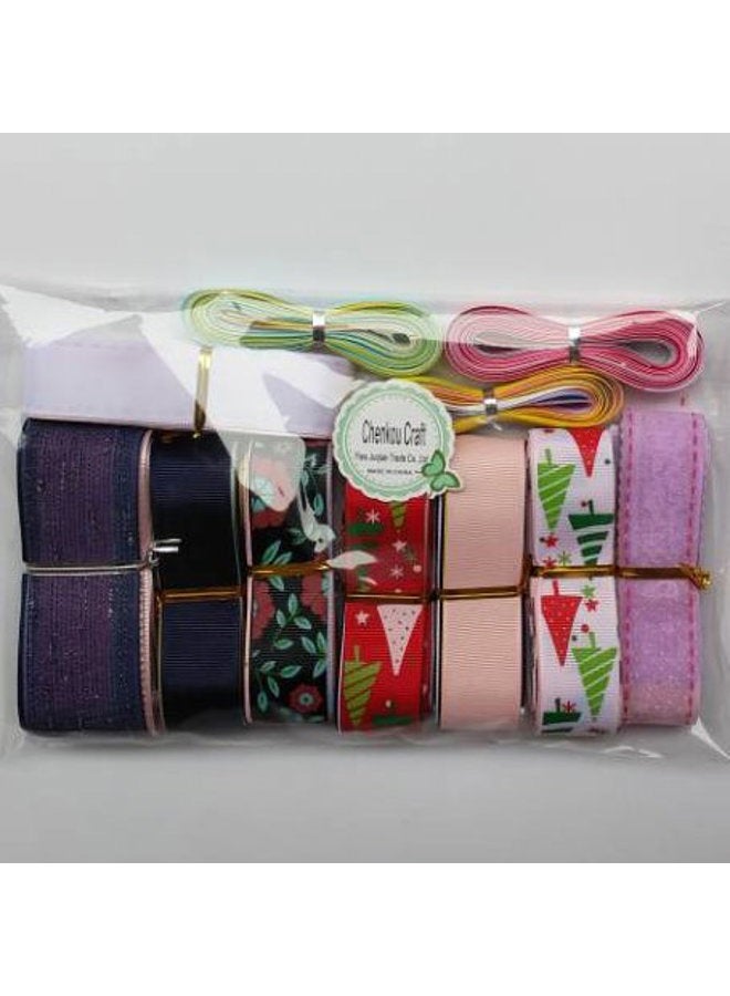 Chenkou Craft 55Yards Assorted Sizes Colors Styles Organza Ribbon Polyestor Ribbon Grosgrain Ribbon Ribbons Mix Lots Bulk - Image 3