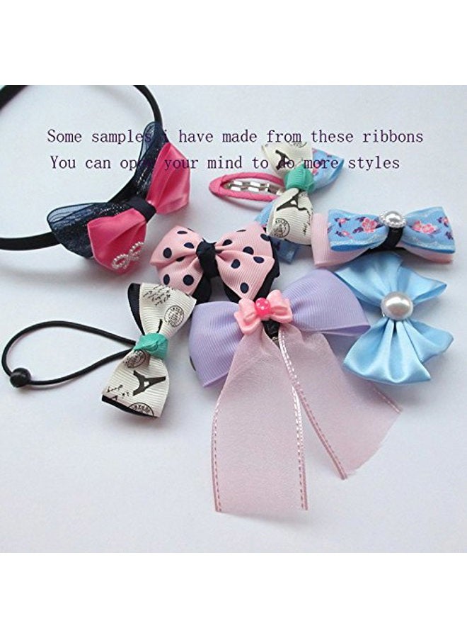 Chenkou Craft 55Yards Assorted Sizes Colors Styles Organza Ribbon Polyestor Ribbon Grosgrain Ribbon Ribbons Mix Lots Bulk - Image 2