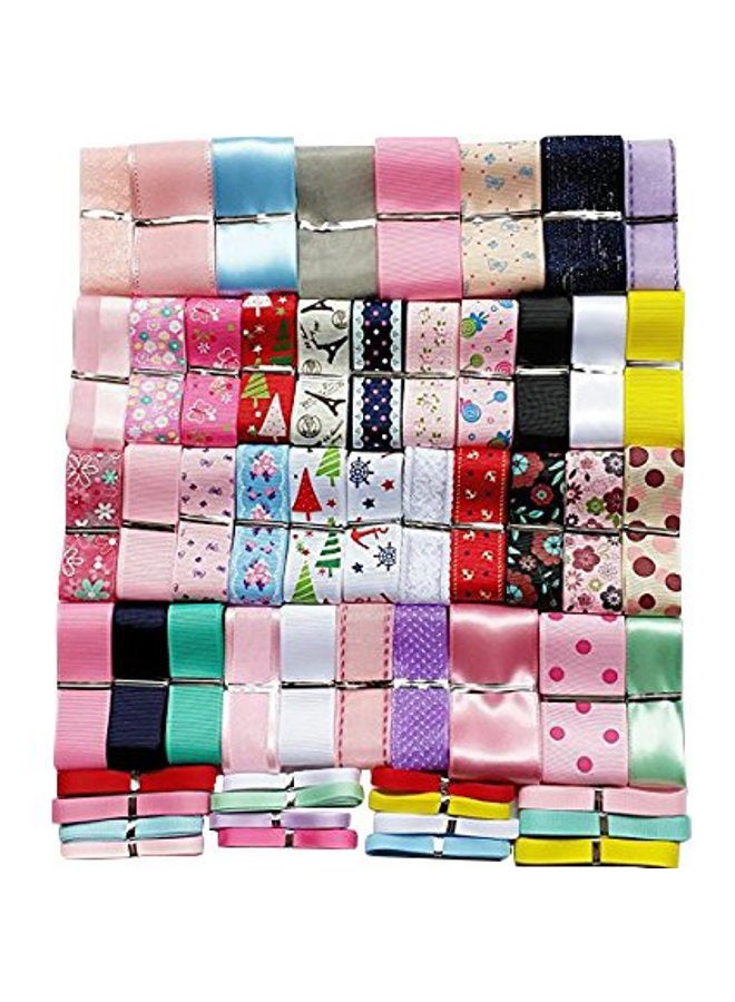 Chenkou Craft 55Yards Assorted Sizes Colors Styles Organza Ribbon Polyestor Ribbon Grosgrain Ribbon Ribbons Mix Lots Bulk - Image 1