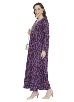 HANA & SARA CASUAL DAILY WEAR CLOTHING OUTFIT PRINTED JALABIYA WITH UNIQUE THREAD EMBROIDERY  - Image 5