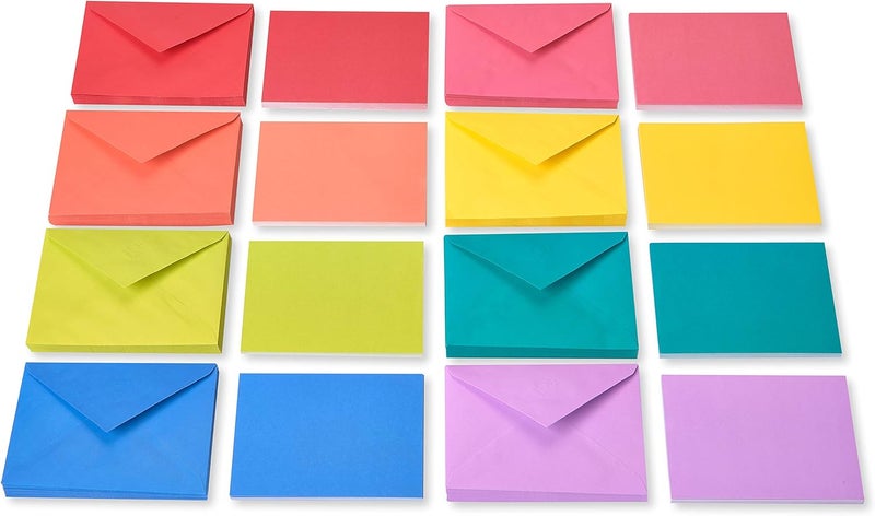 American Greetings Single Panel Blank Cards With Envelopes, Rainbow Colors (200-Count) - Image 2