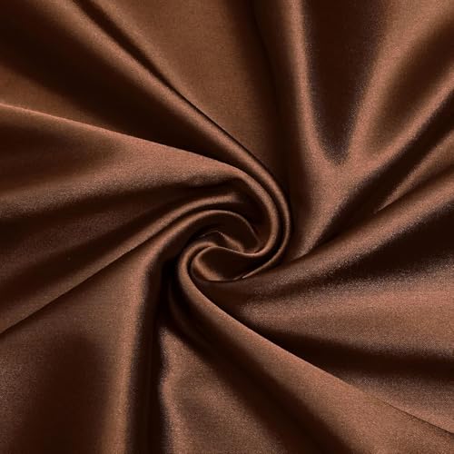 Filloxy Plain Silky Shine Satin Fabric Material for Fashion Design Stitching Multiple Use Includes Dress, Pillow Cover, Designer Cloths, Home Decor Material - 44" Hight (Dust Rose, 5 Meter) - Image 1