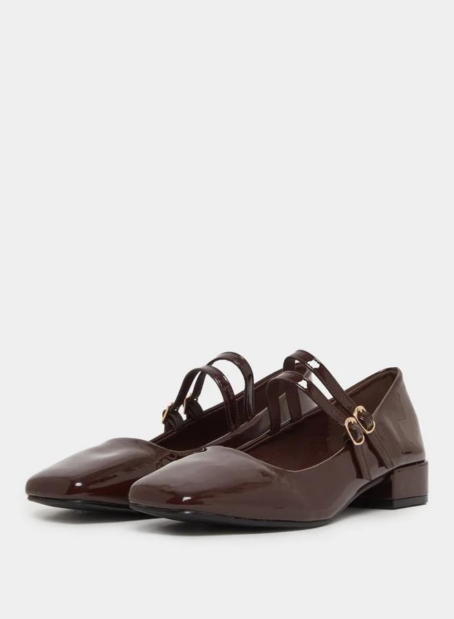 Styli Brown Patent Mary Jane Shoes