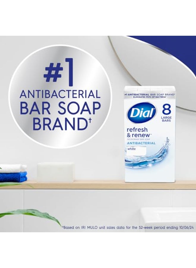 Dial Antibacterial Bar Soap Refresh Renew White 4 oz 32 Bars - Image 3