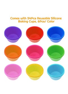 54 Pack Silicone Muffin Cups, Selizo Silicone Cupcake Baking Cups Reusable Muffin Liners Cupcake Wrapper Cups Holders for Muffins, Cupcakes, and Candies - pzsku/Z988D11413AF773AC99B4Z/45/_/1736834744/56be3a92-71ec-48f4-9a2a-e9b9e9ba10e6