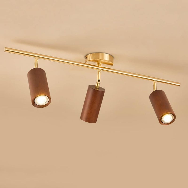 LED Wood Fixed Track Ceiling Spotlight - 360°+180° Adjustable, Surface Mounted for Commercial and Household Aent Lighting - Image 1