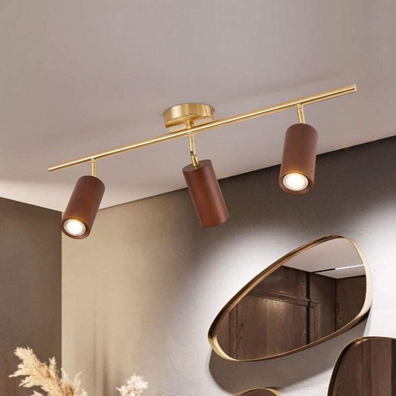 LED Wood Fixed Track Ceiling Spotlight - 360°+180° Adjustable, Surface Mounted for Commercial and Household Aent Lighting - Image 3