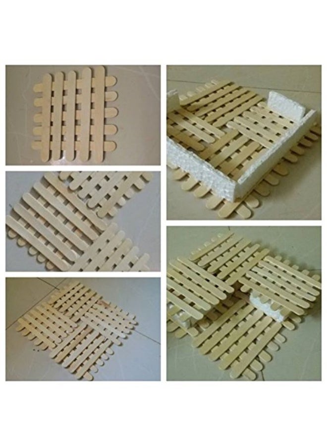 AmigozZ Amigozz Natural Wooden Plain Ice Cream Sticks Popsicle Sticks : 50 Pcs - Image 5