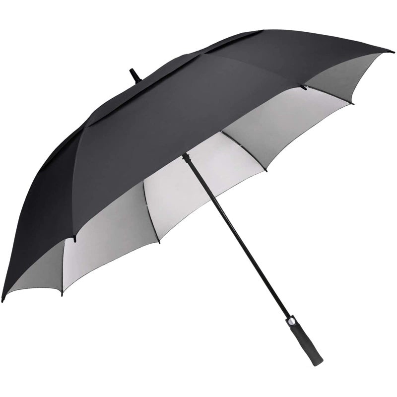 G4Free 62 inch Extra Large Windproof Golf Umbrella Automatic Open Umbrella Double Canopy Vented Anti UV Sun Protection Oversize Stick Umbrellas?Black? - Image 1