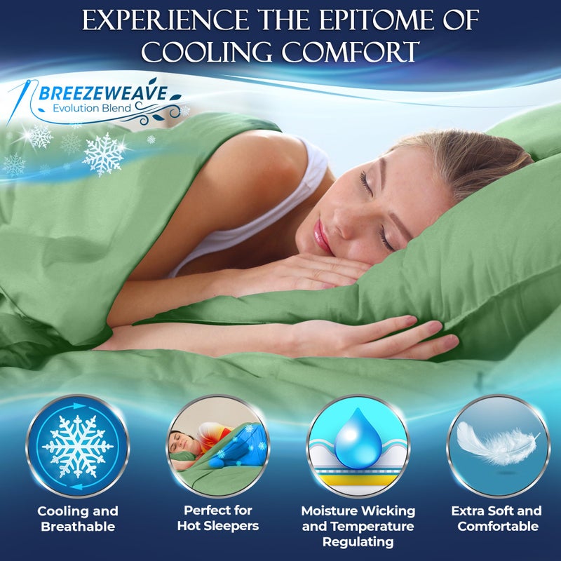 DECOLURE Cooling Bed Sheets Twin Set 3pcs - Luxurious & Ultra-Soft Twin Size Cooling Sheets for Hot Sleepers - Comfortable Cool Bamboo Viscose Microfiber Sheets Twin Size w/Deep Pockets (Sage Green) - Image 2